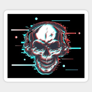 Glitch Skull Magnet